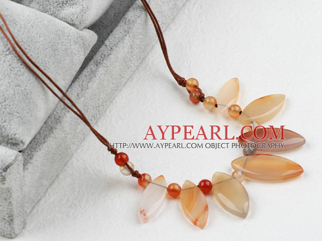 Simple cheval Eye style Agate Collier Forme