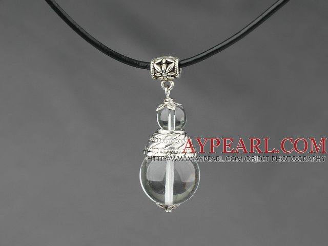 Classic Design rond blanc collier pendentif cristal