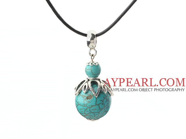 Classic Design Turquoise Pendant Necklace with Adjustable Chain