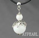 Klassisk design White Stone Pendant Halsband med justerbar kedja