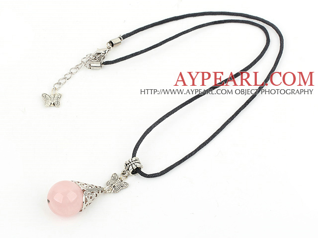 lovely 18mm rose quartze necklace/ pendant with extendable chain