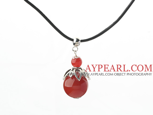 Classic Design Carnelian Pendant Necklace with Adjustable Chain