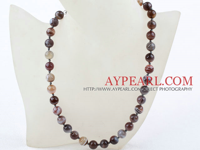 10mm A Grade Round Persian Agate Beaded Necklace
