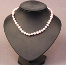 Simple Trendy Style Natural Light Pink Potato Pearl Necklace