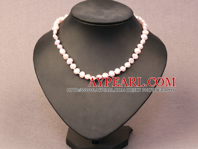 Classic Design 10mm Round Blå Agate Beaded halskjede