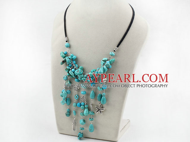 Assortiment de Collier Turquoise avec cordon noir