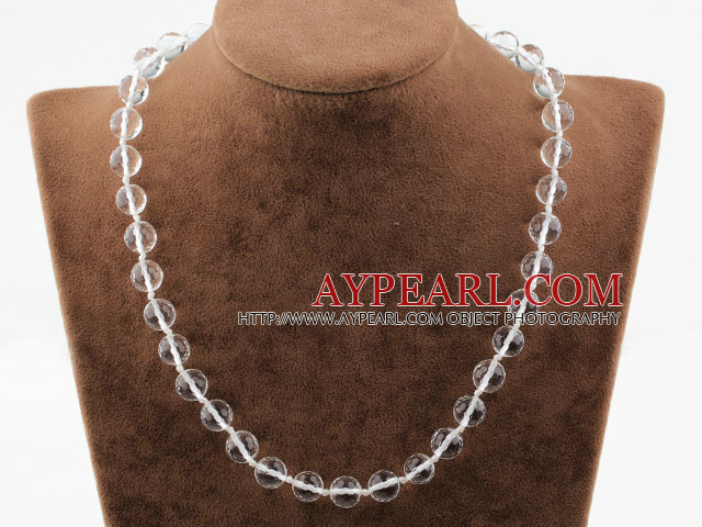 Classic Design cristal facetté blanc collier de perles synthétiques