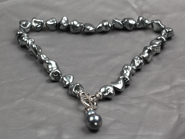 Classic Design Black Irregular Shape Seashell Pendant Necklace(Pendant Can Be Removed)