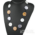 party jewerly white pearl roun shell crystal necklace with lobster clasp