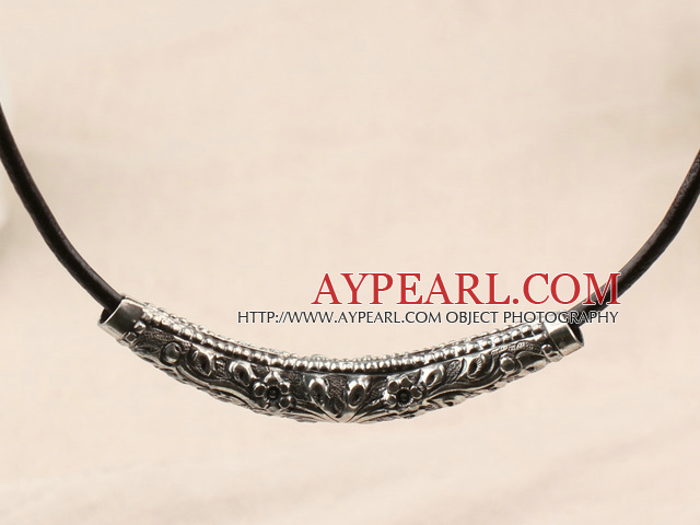 Klassisk design antiksilver hängande halsband