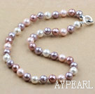 Clssic Design-10mm facettiert rund vier verschiedenen Farben Seashell Perlen Halskette