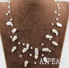 Tre Strands Fantasy Stil White Teeth Shape Pearl Necklace