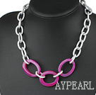 ahsion stil pink agate necklace roz agat colier