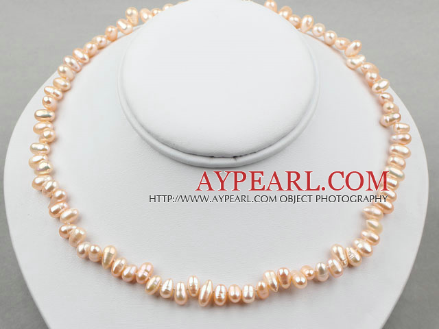 5-6mm Rice Shape Pink Freshwater Pearl Necklace