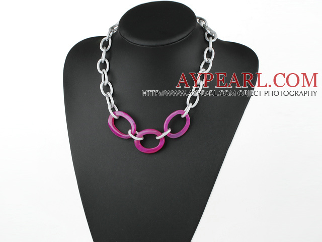 Stil pink agate necklace rosa Achat Halskette