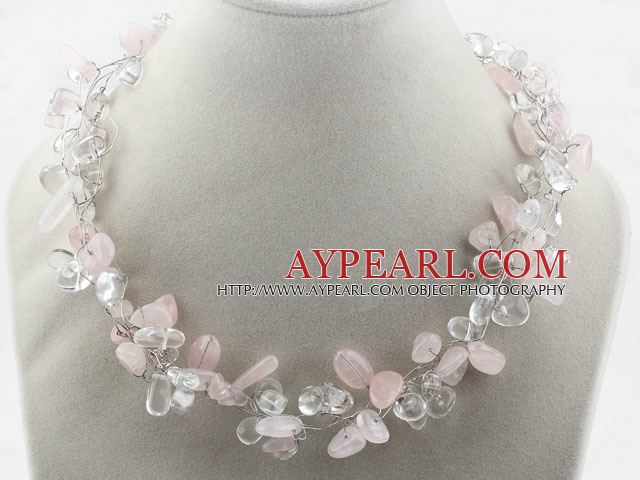 Assortiment de Crystal Clear et Collier Cristal Rose