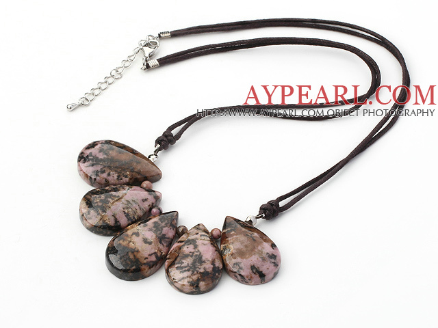 Vifteform Red Jasper Stone halskjede