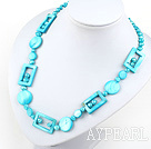 fashion style blue pearl and shell necklace