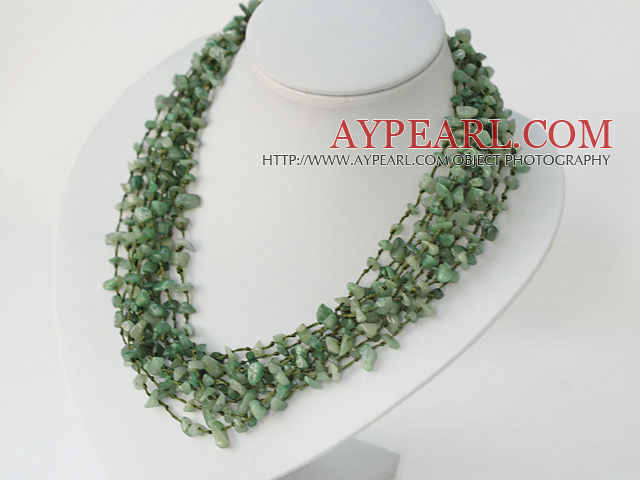 elegant multi strand aventurine necklace with shell flower necklace