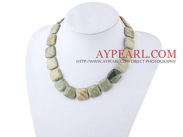 4*18mm Africa stone necklace with spring ring clasp