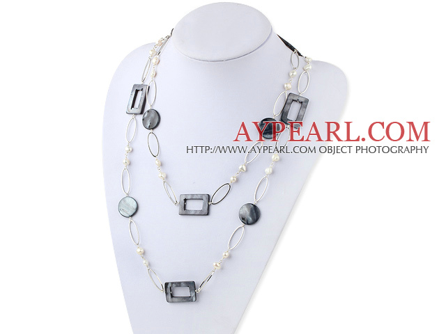 cklace with collier de coquillages bijoux avec big metal loops boucles métalliques volumineux