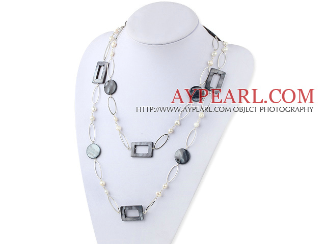 th Schmuck Halskette mit Schale big metal loops großen metallenen Schleifen