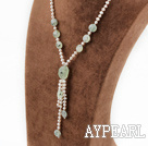 ilated quartz Y shaped necklace kvartsi Y muotoinen kaulakoru