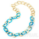 lange Stil blue agate necklace blaue Achat Halskette