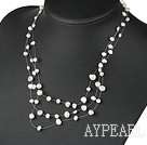 fantastic three strand white pearl necklace