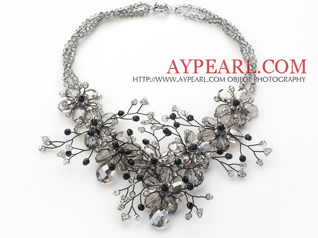 2013 Summer New Design Gray Crystal Flower Party kaulakoru