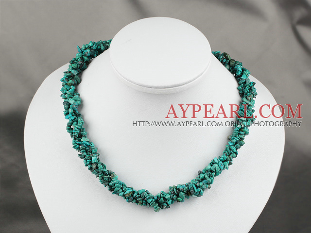 6mm natural turquoise multi strand necklace