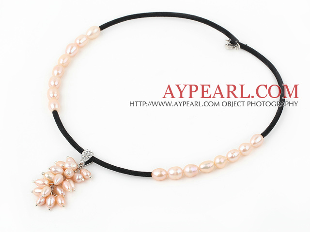 7-9mm collier de perles roses