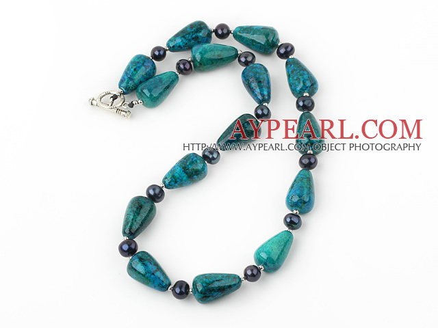 18 inches pearl and phoenix stone necklace with toggle clasp