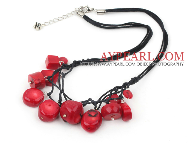 fashion red coral necklace with lobster clasp