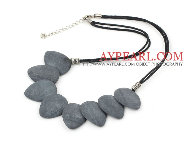 20*25mm grinding stone necklace with lobster clasp