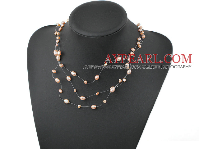 fancy natural fresh water pearl necklace with lobster clasp