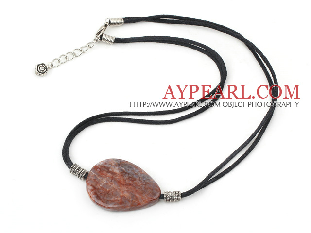 Brazil agate pendant necklace with extendable chain