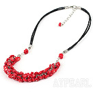 popular 6-7 red coral necklace with extendable chain