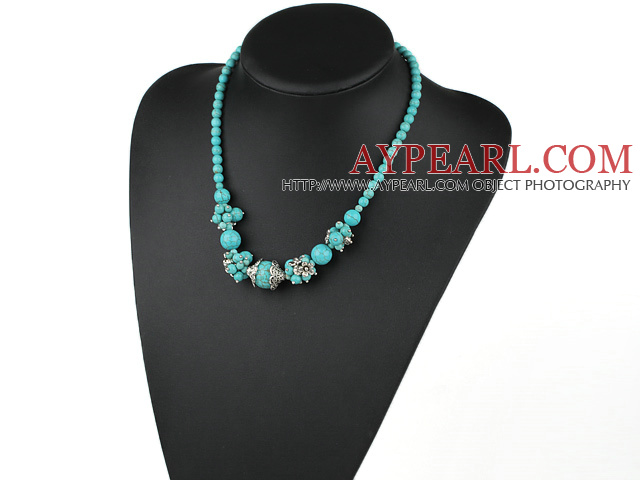 18 inches fashion turquoise neclace with lobster clasp