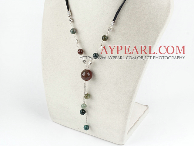 India agate necklace with extendable chain