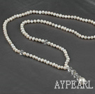 Wholesale double double strand natural white pearl crystal necklace