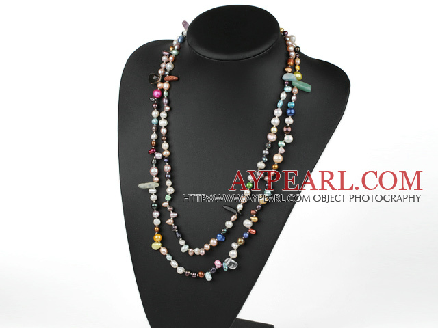 multi color stone perle si multi culoarea pietrei necklace colier