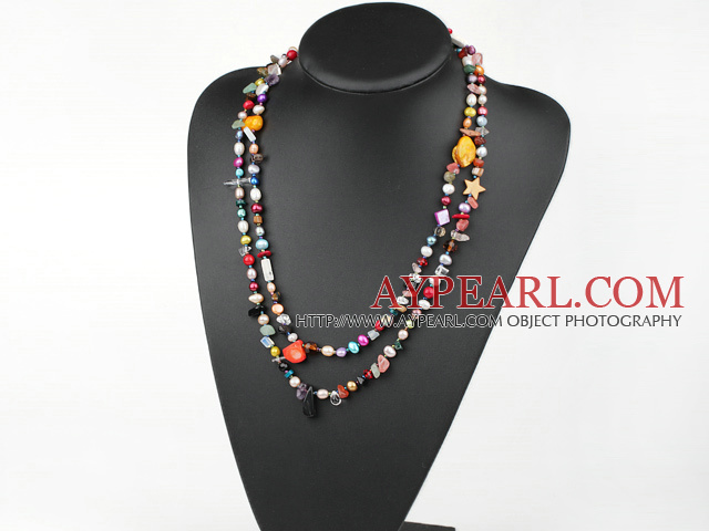 ell crystal bunte Perlmutt Kristall necklace Halskette