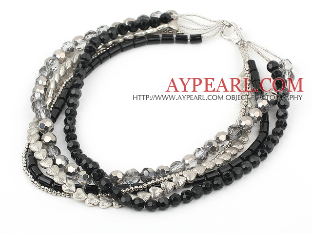 ir et black agate necklace agate noire