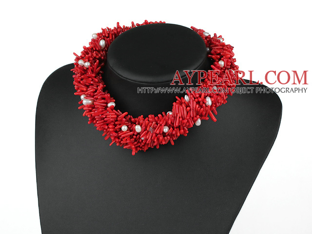 earl and red coral real perla şi roşu coral necklace colier