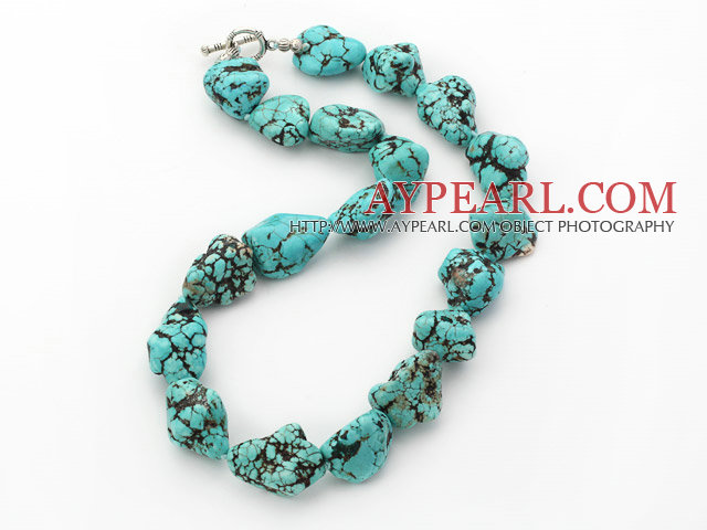 popular chunky style blue turquoise necklace