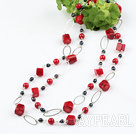 ouge corail long style necklace collier style long