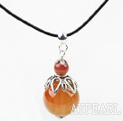 Classic Design Agate Pendant Necklace with Adjustable Chain