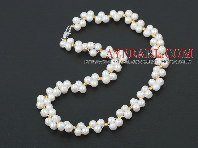 6-7mm natural fresh water white pearl necklace 