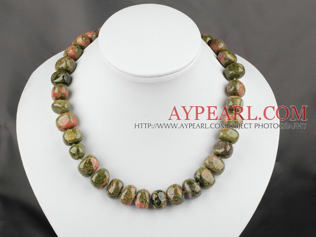 flower and grass stone necklace with toggle clasp 